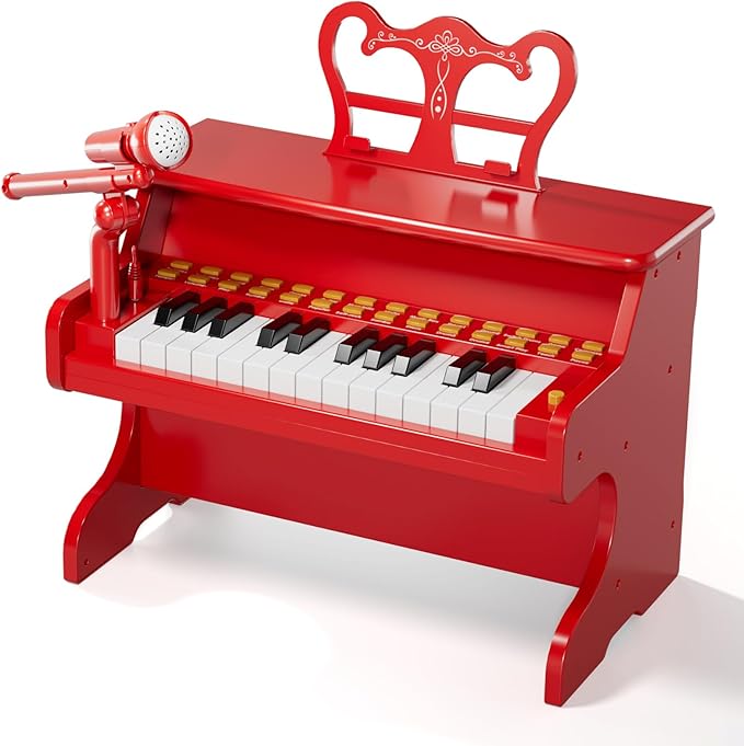 Kids Keyboard Piano for Kids - Upgraded Red Digital Musical Keyboard Piano Instrument Toys for 2 3 4 5 6 7 Years Old Beginners Educational Instruments Birthday Gift for Girls and Boys