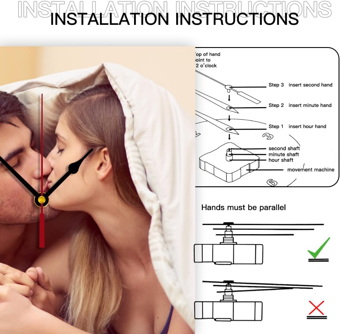 Generic Custom Clocks for Walls Personalized Clocks with Photo Text Logo That PVC Customized Round Silent Clock for Living Room Family Friends Gifts, 10inch-25cm