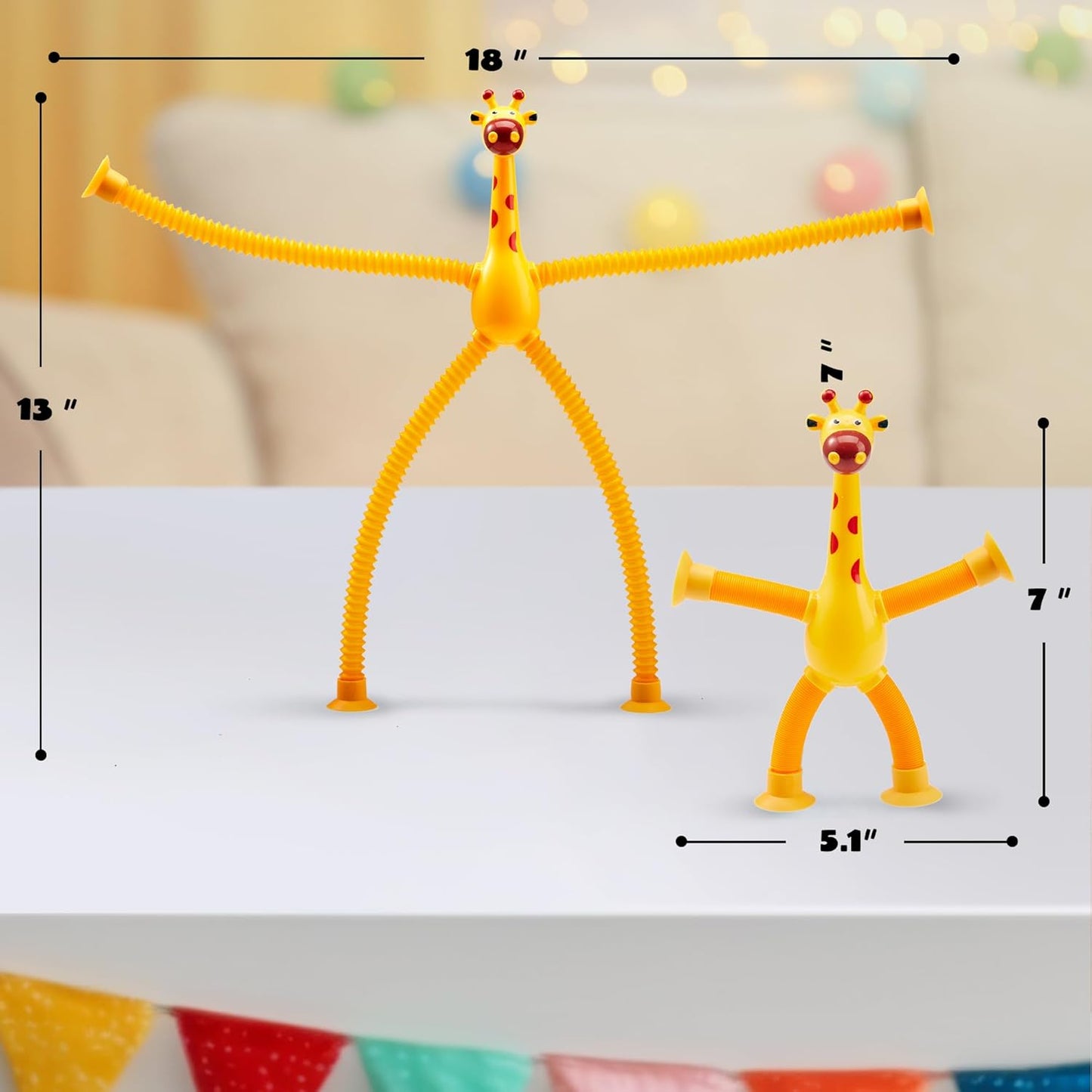 JOYIN Pop Tubes Giraffe Toys for Kids, 4 Pcs Sensory Toys for Year Old Ages 3 4 5 6 7 8 9 10 Fidget Toys Birthday Gift for Toddler Boys Girls Adults Travel Toys Stocking Stuffers Party Favors