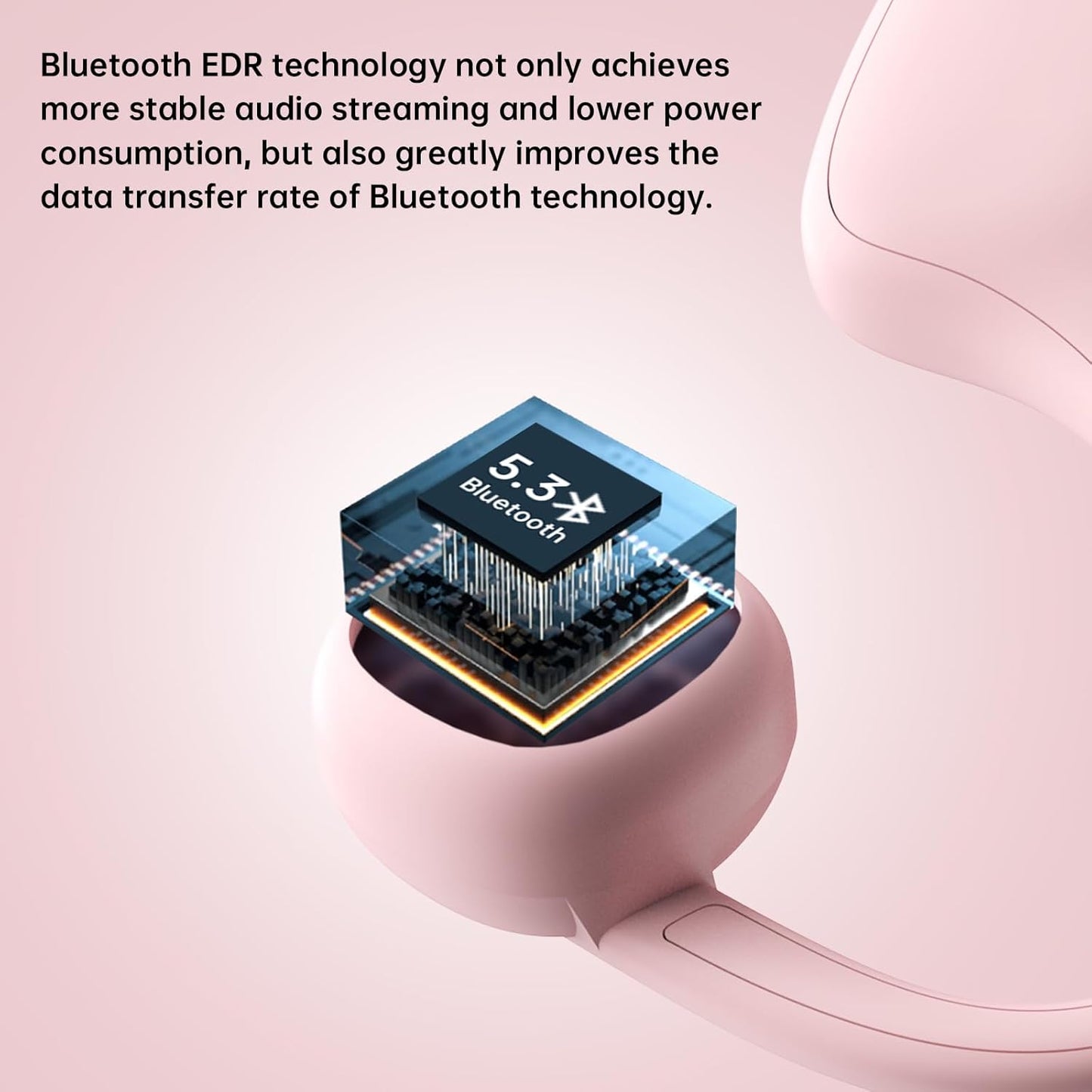 IFECCO Kids Open Ear Headphones - Kids Girls Bluetooth 5.3 Conduction Headphones with Mic,Ultra-Light,IPX5 Waterproof and Safer for Children Wireless Headphones,Perfect for School Travel Gifts (Pink)