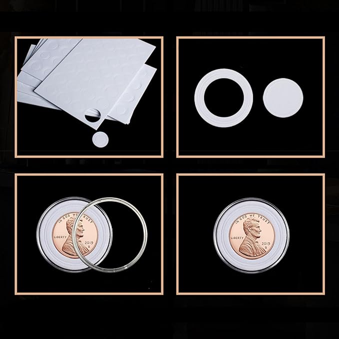 100 Pcs 30mm Coin Capsules Holder with Foam Gasket and Plastic Storage Organizer Box, 5 Sizes (17/20/25/27/30mm) Coins Collector Case Protector for Coin Collection Supplies