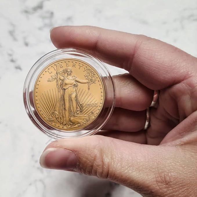 (10) H32 Direct Fit Coin Holder Capsules for 1oz American Gold Eagles and 1oz Gold Krugerrands & Kangaroos by OnFireGuy