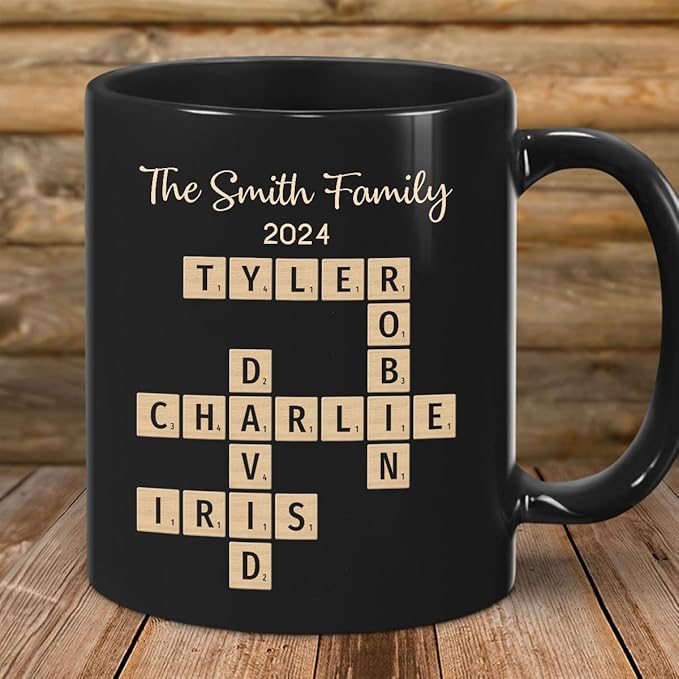 Trending Custom Family Forever Linked Together Crossword Puzzle Art Personalized Mug, Gift For Brothers, Sisters, Siblings, Family Member on Birthday Christmas