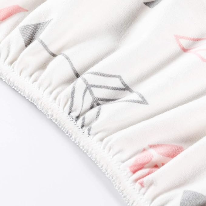 Stretch Fitted Bassinet Sheet Set BROLEX 2 Pack Cradle Sheets for Bassinet Pad/Mattress,Unisex Boys Girls,Ultra Soft,Pink Arrow