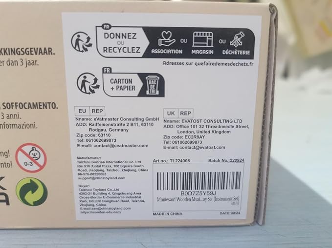 Wooden Musical Instruments Set for Toddlers 1-3, Natural Wood Percussion Instruments Xylophone Gift Set for Girls Boys Kids ,Preschool Educational Musical Toys