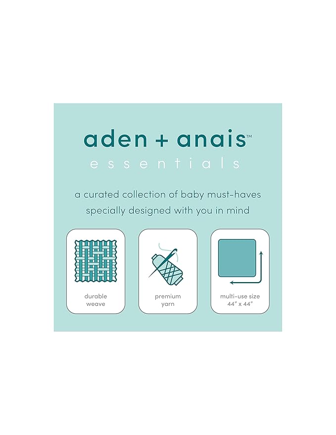 aden + anais Essentials Swaddle Blanket, Boutique Muslin Blankets for Girls & Boys, Baby Receiving Swaddles, Ideal Newborn & Infant Swaddling Set, Perfect Shower Gifts, 4 Pack, Piece of My Heart