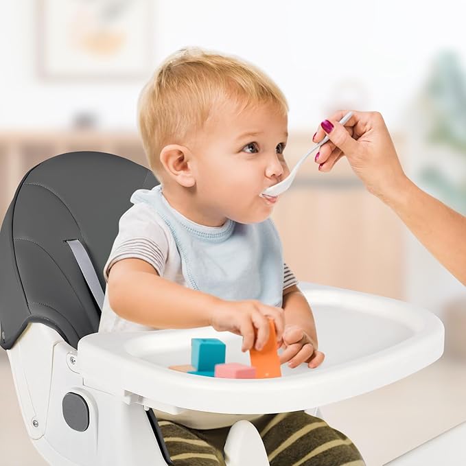 6-in-1 Foldable Baby High Chair for Babies & Toddlers – Adjustable Height & Recline, 5-Point Safety Harness, Removable Tray | Portable Highchair, Space-Saving & Easy Clean | Silla de Comer para Bebé