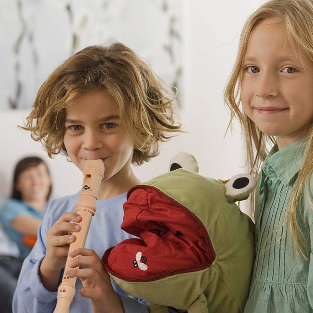 Eastrock Soprano Recorder German fingering C Key Beginners Recorder Instrument for Adults, 3 Piece Recorder With Hard Case(Maple Wood)