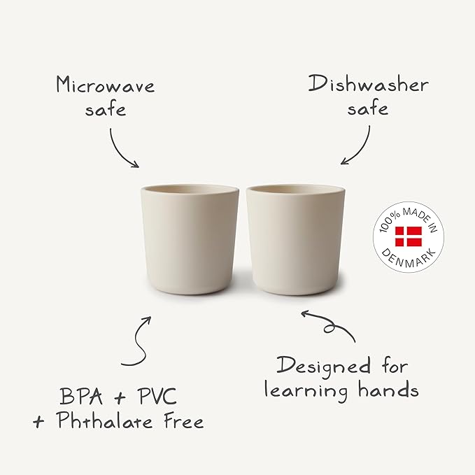 mushie Dinnerware Cups For Kids | Made in Denmark, Set of 2 (Daffodil)