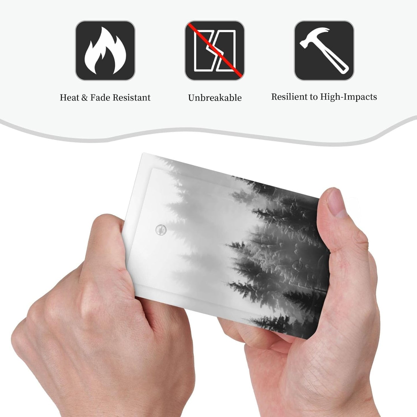 Foggy Forest Natural Scenery Retro Tree Pine Light Switch Cover Plate 1 Gang No Device Blank Electrical Wall Plates Faceplate Decorative Switch Plate for Bed Room Living Room Decor