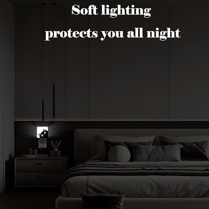 Black Cat Night Light,Plug Into Wall Decor for Stairway,Hallway,Kitchen,Dusk to Dawn Sensor Nightlights for Boys/Girls/Women/Men Room Gifts