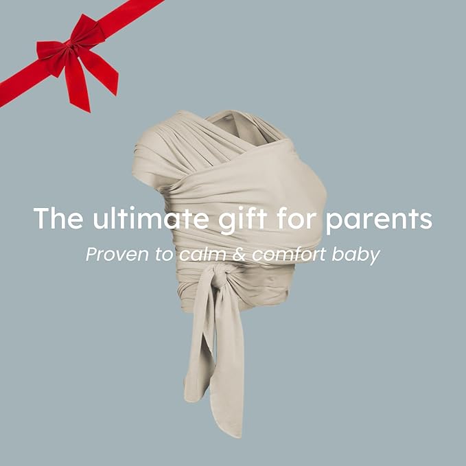 snuggle me Baby Wrap | Hands-Free Baby Wraps Carrier, Easy-Tie Baby Sling Carrier, Baby Carrier Wrap with Organic Cotton, Baby Wearing Wrap for Newborns from 0 to 18 Months (7-35 lbs) - Birch