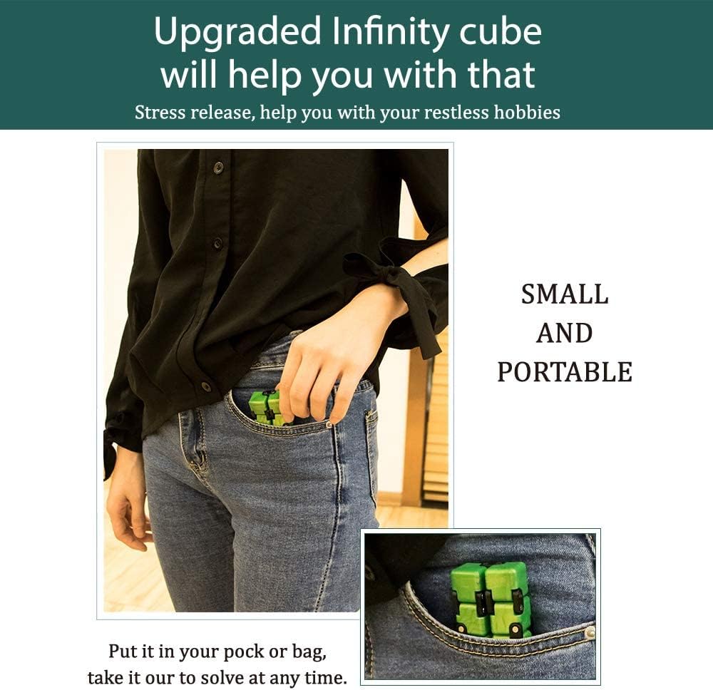 QIYI Little Golden Elephant Upgraded Infinity Cube Fidget Toy,Cool Mini Gadget Best for Stress and Anxiety Relief and Kill Time, Special Designed Texture Artistic and Fashion(Sapphire)