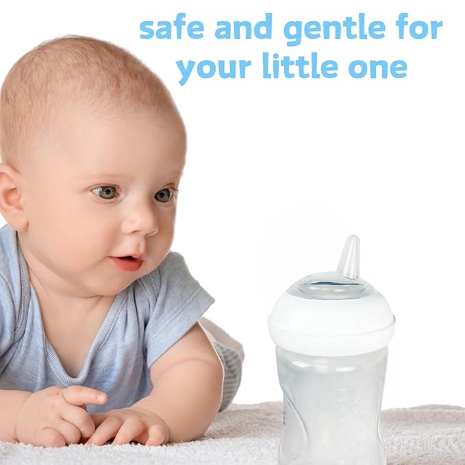 Sippy Spout Nipples Compatible with Philips Avent Natural Bottles, My Grippy Spout and Natural Trainer Sippy Cup, Soft Clear Food Grade Silicone Replacement Spouts, Leak-Proof, BPA Free, 6 Count