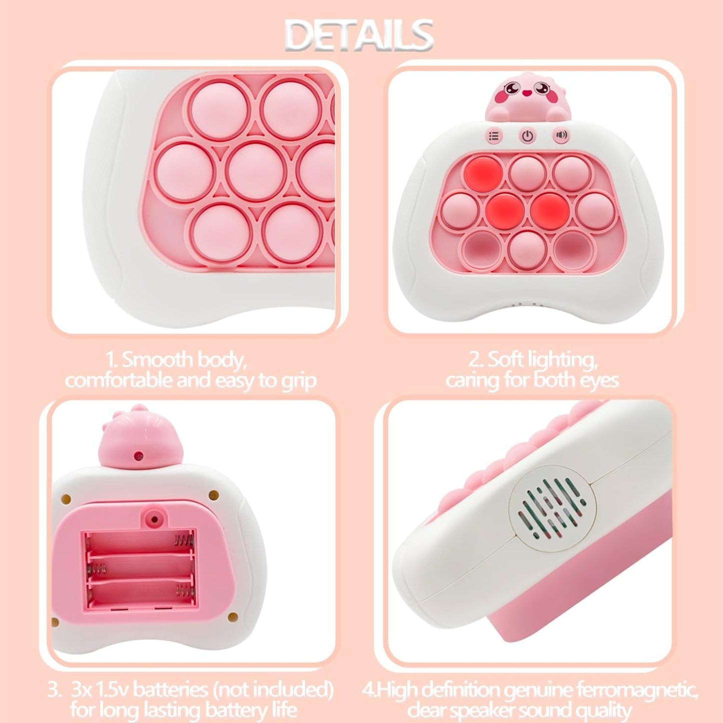 Pop Fidgets Game Toys,Handheld Speed Pushing Game Machine,Quick Push Game,Fidget Game Toy for 6 7 8 9 10 11 12 Boys Girls Teens(Dino)