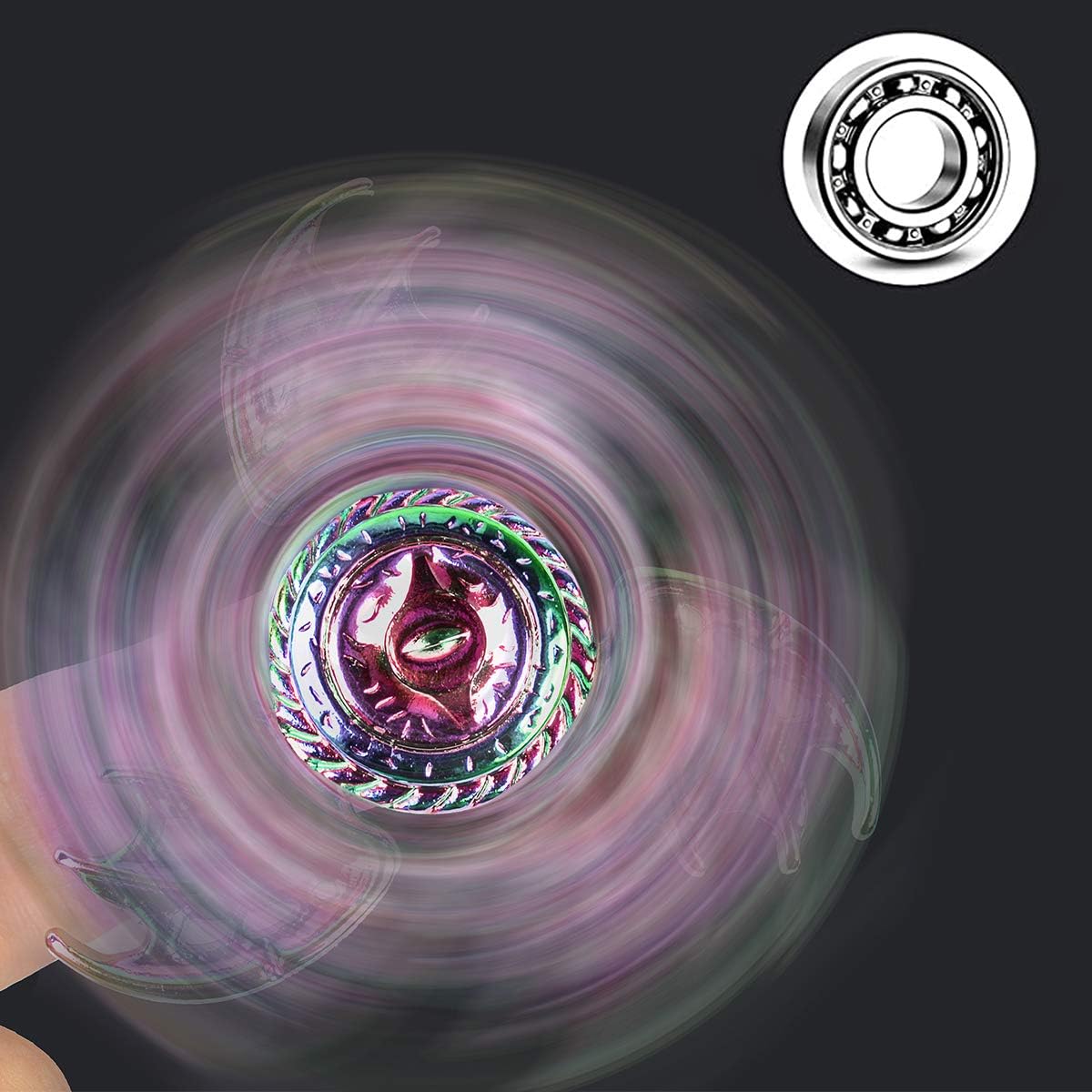 Dragon Fidget Spinner Anti Anxiety Toys Stress Relief Reducer Spin Fidgets Hand Bearing Metal Finger Spinners Toy Focus Fidgeting Restless Tri Spinner Best Novelty Gift for Adults Kids Umnodobn