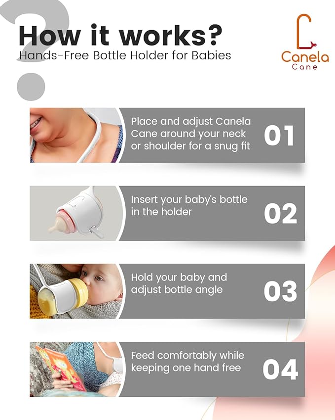 Adjustable Baby Bottle Support – Assist Feeding Tool for Parents, Non-Slip & Ergonomic Design, Fits Standard & Wide-Neck Bottles(White)