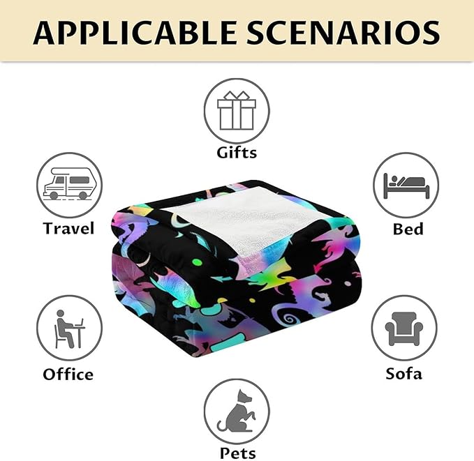 Custom Dragon Blanket Gifts with Name - 50x60 Inches Novelty Throw Blanket for Babies, Kids, Boys & Girls - Black Soft Fuzzy Blankets for Couch, Sofa & Bed