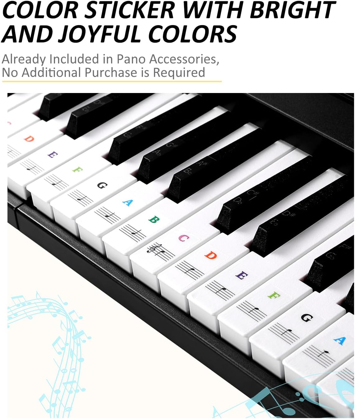 Finger Dance 61 Key Folding Piano Keyboard, Upgrand Imitation Wood Texture Keyboard Portable Piano, Bluetooth & MIDI, Foldable Keyboard Piano for Beginner - Deep Black