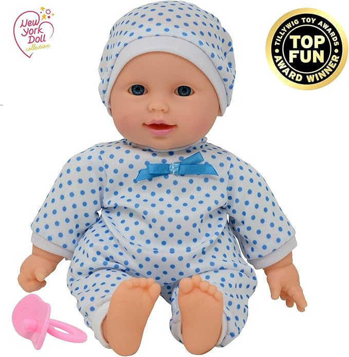 11 inch Soft Body Boy Baby Doll in Gift Box - Doll Pacifier Included -Toy Dolls for Boys and Toddlers