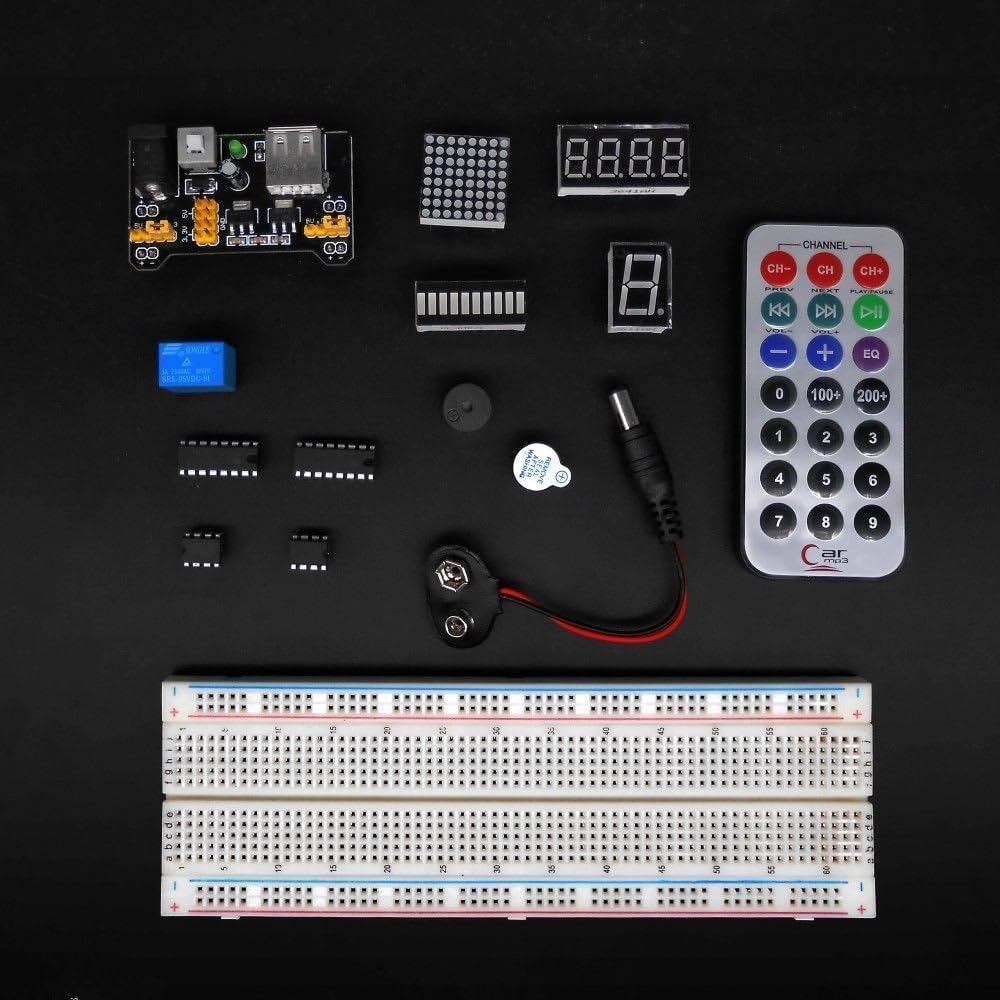 Complete Ultimate STEM Electronic Projects Starter Kit for Arduino with Mega2560, LCD1602, Servo, Stepper Motor, Sensors, Breadboard, Jumper Wire, Resistor, Capacitor, Transistor and Tutorial