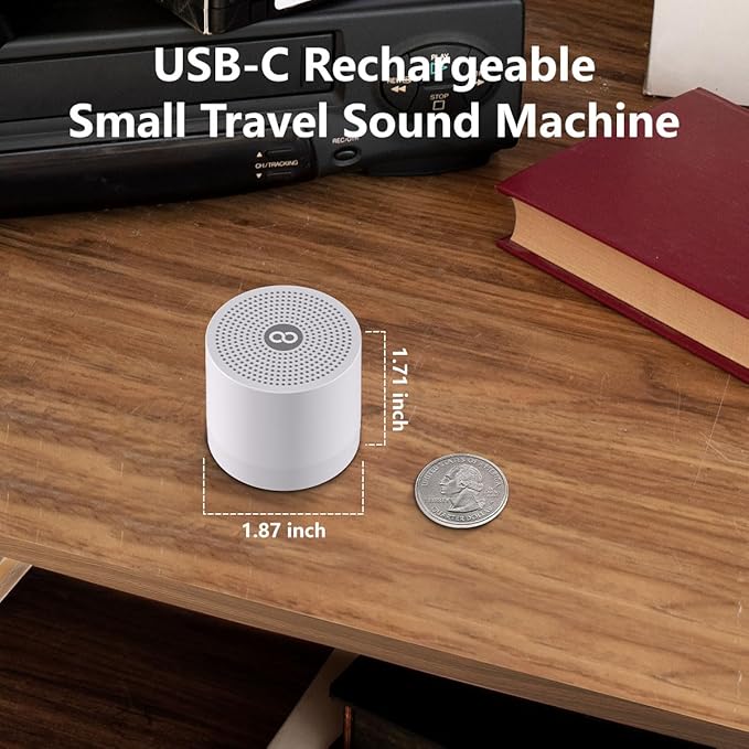 Portable Sound Machine Mini White Noise Machine with 30 Soothing Sounds for Newborn Baby Kids Adults Rechargeable Sleep Brown Noise Machine 4 Timers Memory Function for Travel Camping Home Office