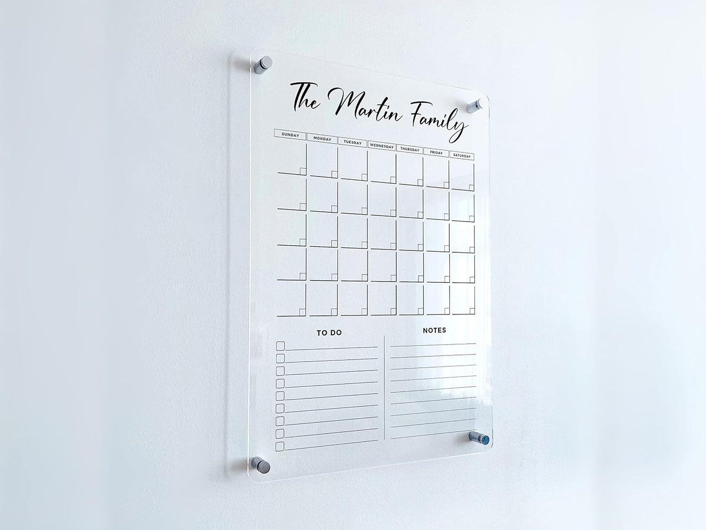 Acrylic Family Planner Wall Calendar - Personalized Calendar 2025, Personalized Dry Erase Board, Dry Erase Calendar, Monthly and Weekly Calendar, New Home Gift, Housewarming Gift