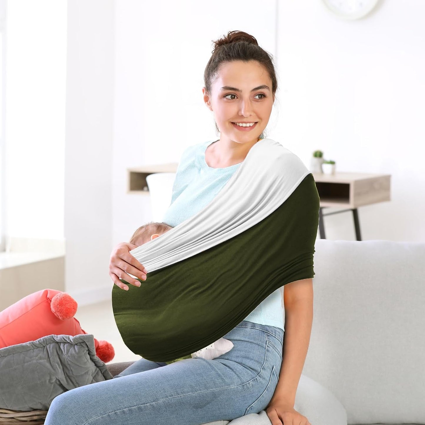 TKKOK Baby Wrap Carrier, Unisex Baby Carrier, Lightweight & Ultra Soft, Easy to Wear Baby Wrap, Perfect for Newborn Toddlers