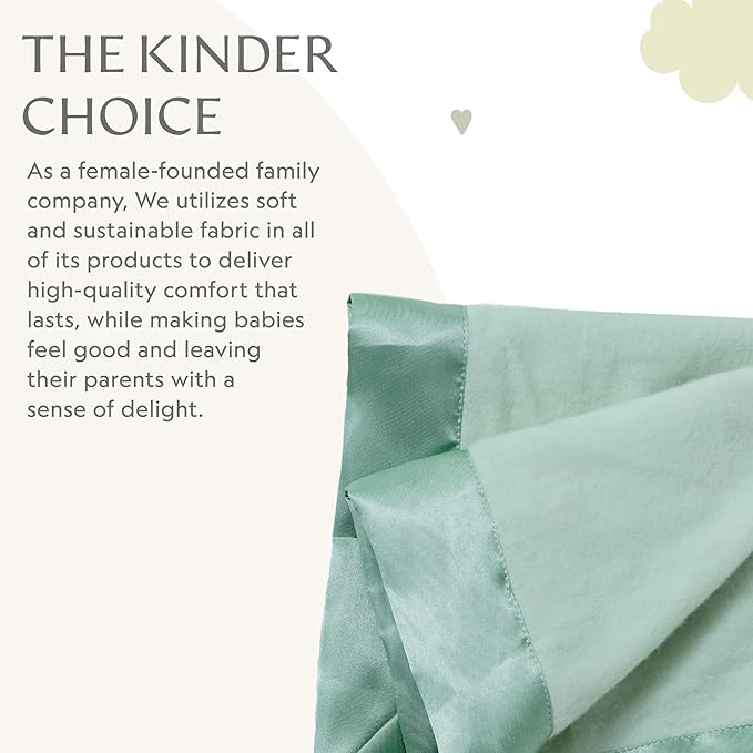 Ultra-Soft Lovey Security Blanket - Baby Essentials, Newborn Essentials, Ultra-Soft Fleece Baby Blanket with Satin Trim – 16" x 16" - Sage