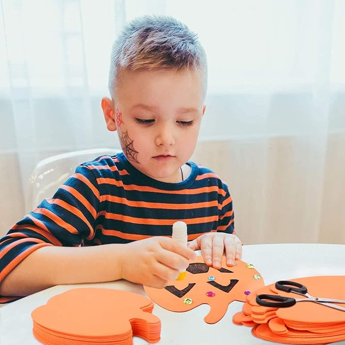16 Kits Foam Pumpkin Craft Kits With Stickers for Kids Crafts Halloween Decoration