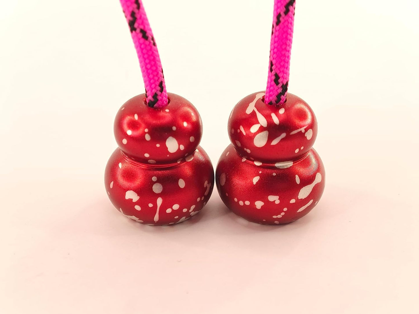 Begleri Fidget Beads - Worry Fidget Beads Spin & Bump - Made of Aluminum Alloy - for Men Women Youngs Skill Players Creates a Bit of Magic for You (Cala-Red&White)