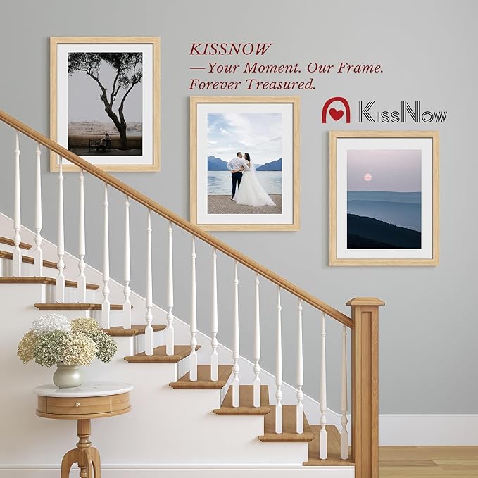 16x20 Picture Frame 2 Pack, Natural Oak Wood, Wall Gallery Poster Frame