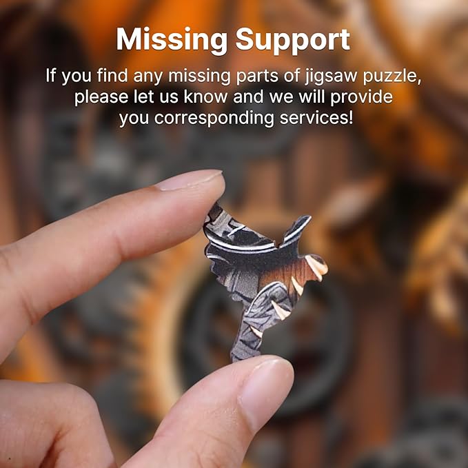 KAAYEE Wooden Puzzles for Adults, 3D Vision Mechanical Dragon Wooden Jigsaw Puzzles, Unique Shape Advanced Wood Puzzle Adult, Birthday Fathers Family Games (L-13.4 * 13.3in-300pcs)