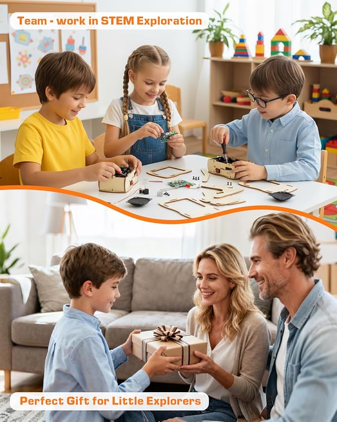 STEM Science Kits Toys DIY Walkie Talkie Kit for Kids Age 8-14, Science Project Electronics Kit Educational Building Toy Gifts for Boys Girls Kids Teen Ages 8-10 10-12