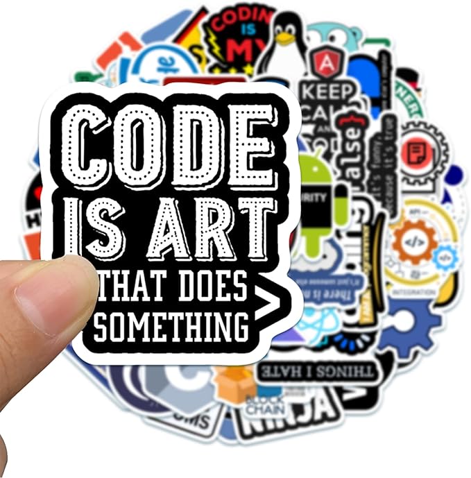 100PCS PCS Programming Stickers Funny, Vinyl Waterproof for Water Bottle Laptop Luggage Guitar Gifts for Teens Girls Kids Adult Students Funny