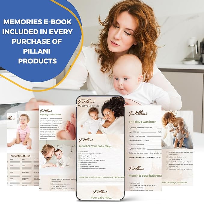 PILLANI Baby Diaper Bag Backpack - Large Bag for Boys & Girls, Waterproof Diaper Backpack - Travel Diaper Bags w/Changing Pad, Baby Registry Search & Shower Gifts - Essentials Must Haves Newborn Stuff