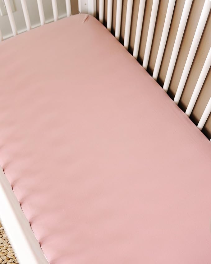 Crib Sheets Neutral - Fitted Baby Crib Sheets Bed for Girl Boy - 2 Pack Standard & Toddler Mattress (Juliette) - Buttery Soft Organic Cotton Blend