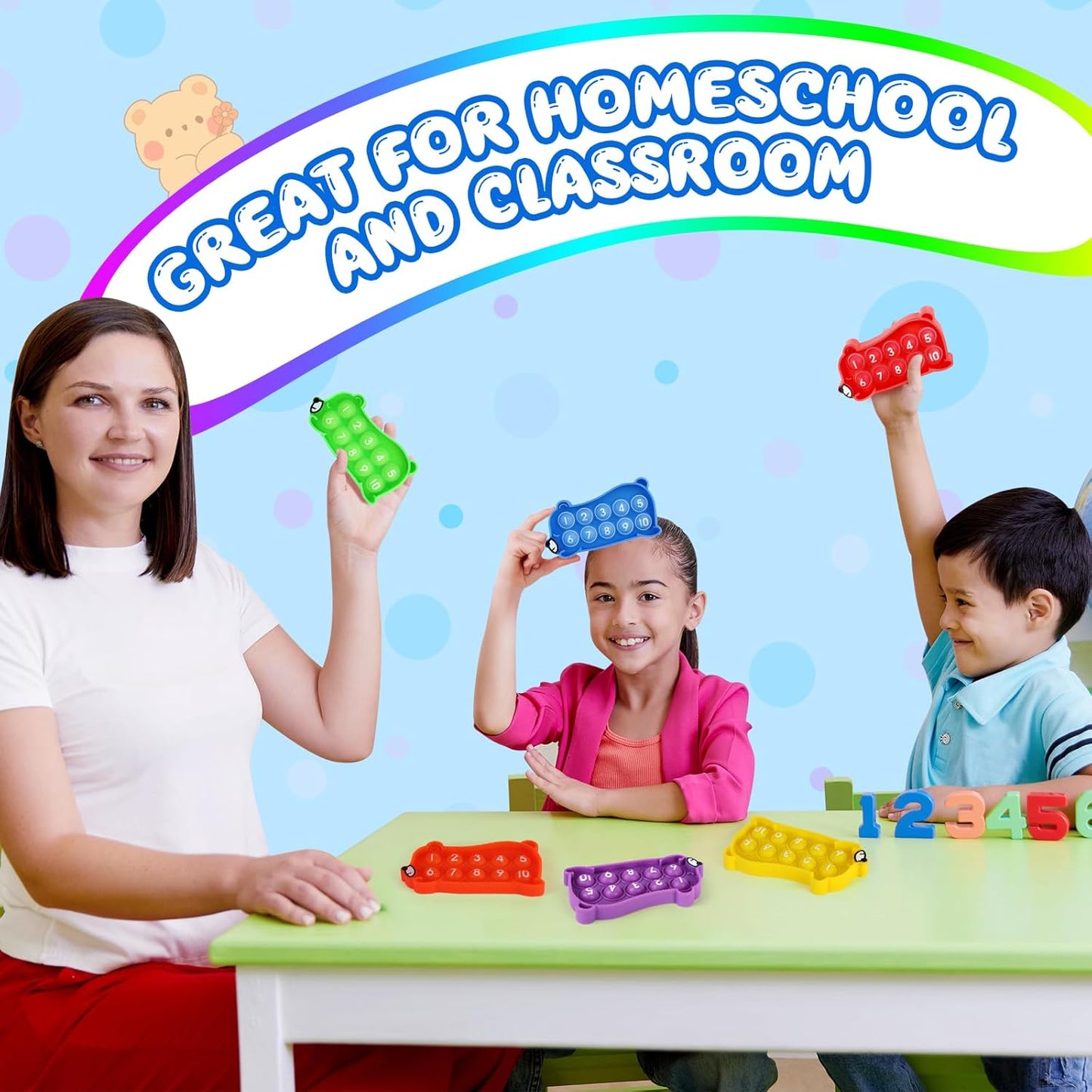 Ten-Frame Counting Toys,Math Manipulative for Elementary,Number Math Games, Montessori Educational Toy for Preschool Kindergarten Classroom Learning Activities Kids 3 4 5 Year Old