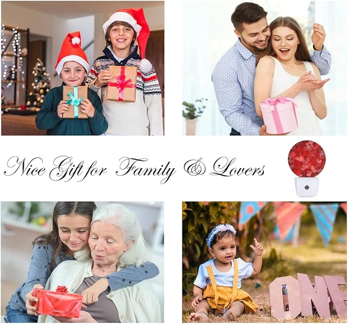 EKOBLA Red Hearts Night Lights Plug into Wall Romantic Red Love Heart Valentines Design Plug-in Nightlights Home Auto Sensor LED Dusk to Dawn Light for Bedroom Bathroom Kitchen Corridor