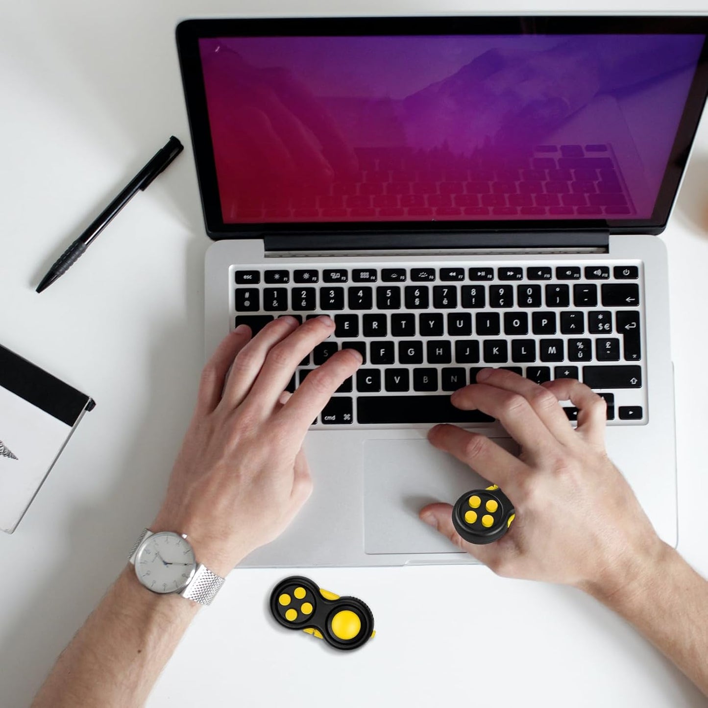 WTYCD Original Fidget Toy Game, Rubberized Classical Controller Fidget Concentration Toy with 8-Fidget Functions and Lanyard - Excellent for Relieving Stress and Anxiety