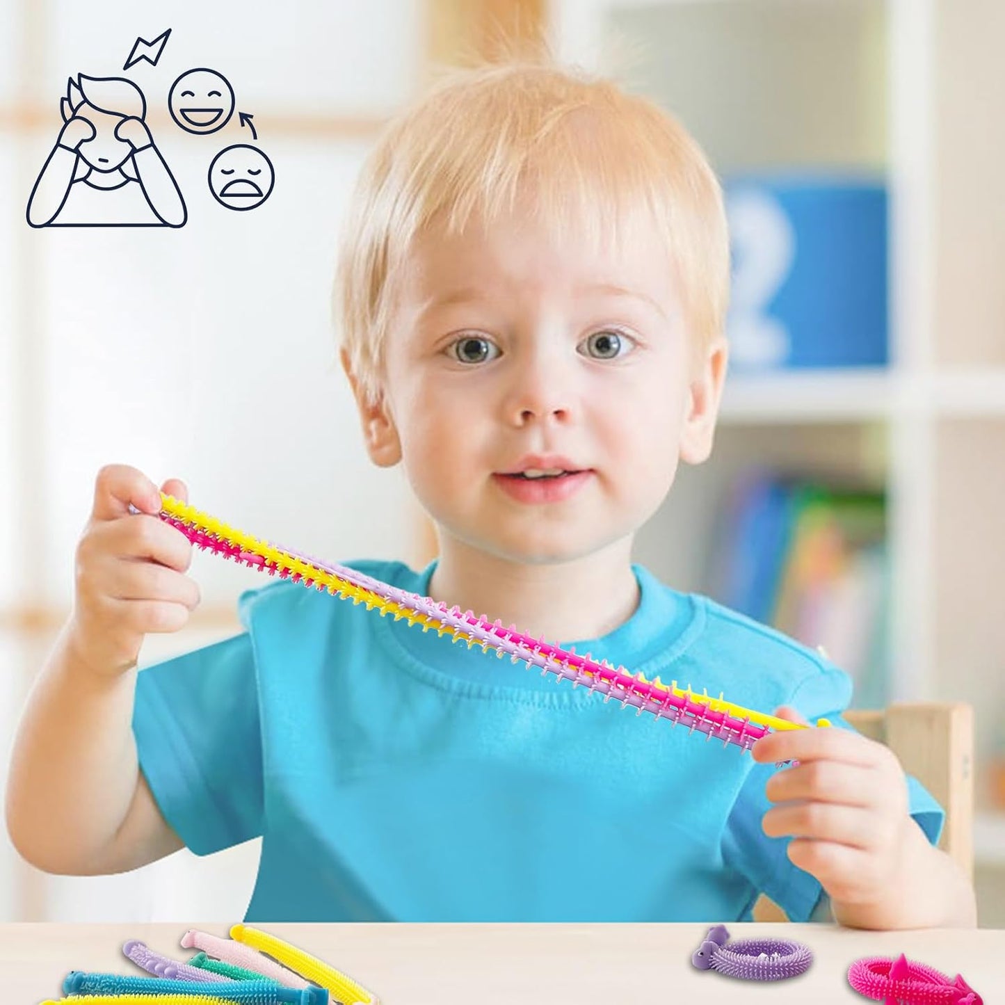 40 Pcs Stretchy Fidget String Toys,Colorful Dinosaur Stretchy Strings,Sensory Fidget Dinosaur Stretch Toys with Wings for Children's Day,Kids,Valentine's,Easter,Party Favors,Back to School Gift