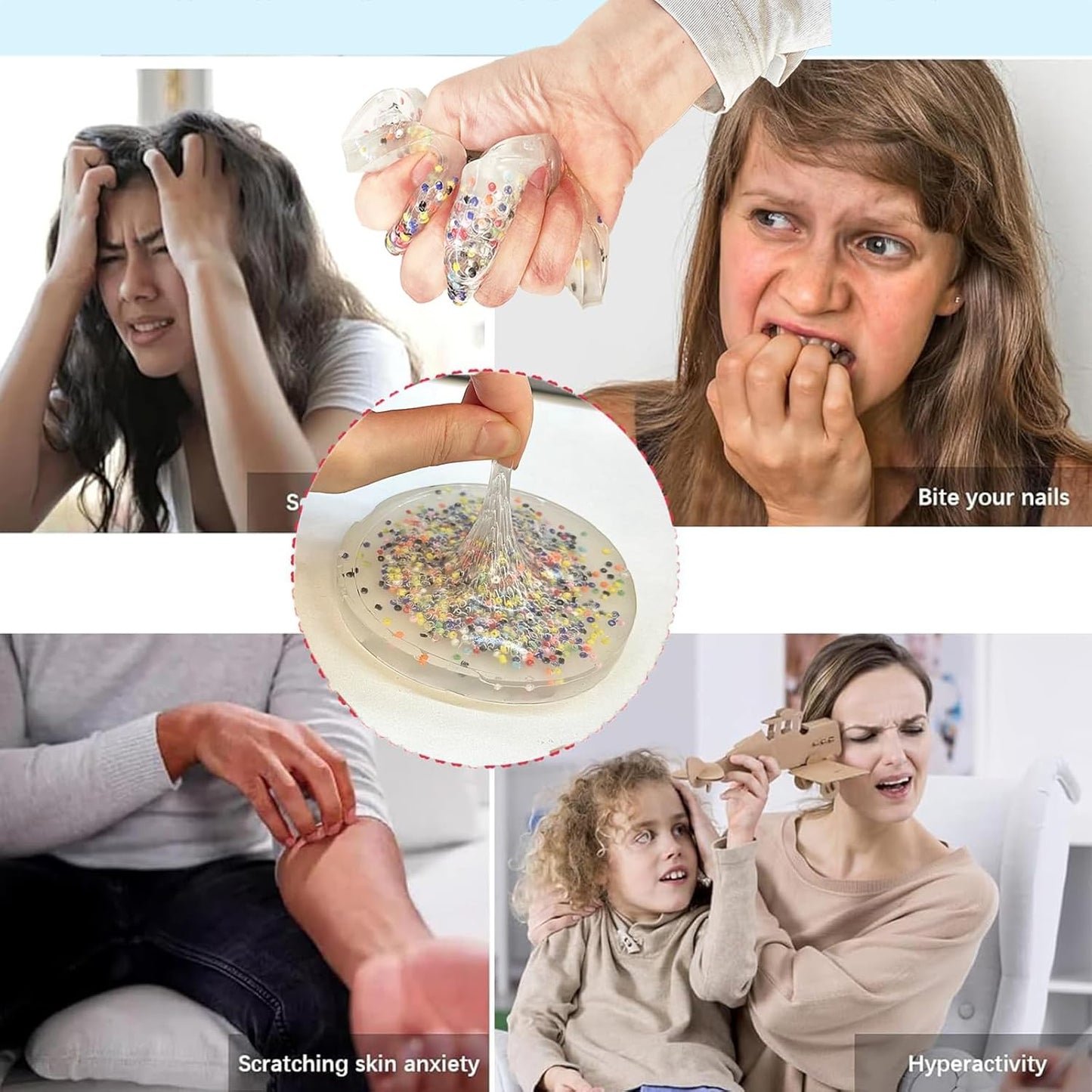 2 Pack Skin Picking Fidget Toys, Sensory Pick Pad Fidget Toy, Picky Party Pad, Trichotillomania Toys for Skin Pickers, Dermatillomania ADHD OCD for Adults, Power Your Fun (10CM/3.9inch)