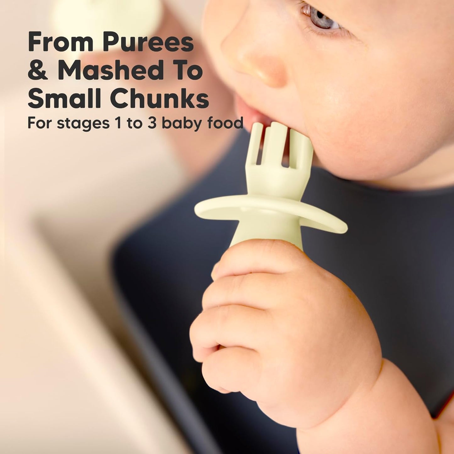 KeaBabies 4-Pack Silicone Baby Spoons and Forks Set - Baby Led Weaning Utensils 6-12 Months, Self Feeding Toddler Spoon & Fork for Training, Teething, Easy to Hold, BPA-Free Silicone (Pastel Sky)