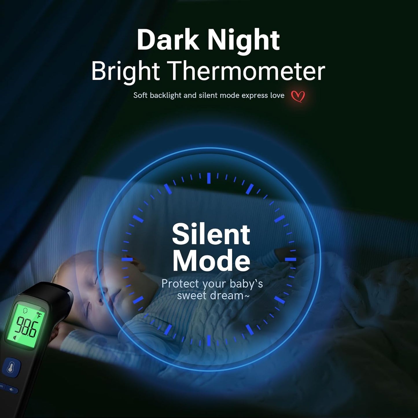 Digital Thermometer for Adults and Kids, Fast Accurate Thermometer with Fever Alarm, 1S Reading & Silent Mode, Easy-to-use -Take Quick Temperature Easily