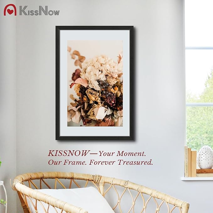 20x30 Poster Frame 2 Pack, Textured Black Solid Wood, Wall Gallery Picture Frame