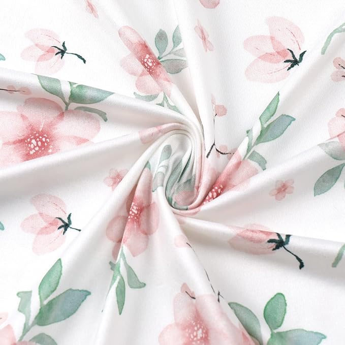 BROLEX Baby Fitted Crib Sheets: Kid Crib Sheets - Set of 2 for Toddler Standard Size Crib Mattress for Boys and Girls - Jersey Knit Crib Bed Sheets Pink Blossom