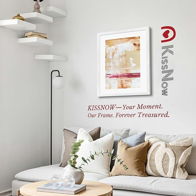 18x24 Poster Frame 2 Pack, White Solid Wood Picture Frame with Polished Plexiglass, Wall Hanging