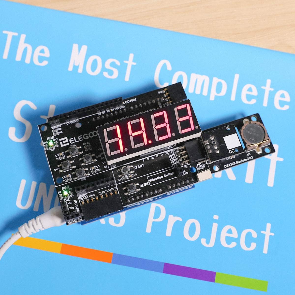 ELEGOO Upgraded UNO R3 Most Complete Starter Kit V2.0 with Tutorials Compatible with Arduino STEM Projects for Teens Adults Robotics & Engineering Kits Science | Coding | Programming Set