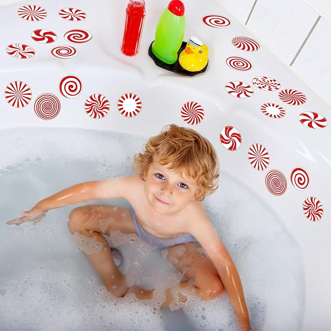 20 PCS Christmas Peppermint Candy Thick Gel Cling Xmas Candy Cane Window Decorations Candy Cane Window Clings Decals for Kids Toddlers Home Airplane Festive Season Holiday Party Home Classroom Nursery