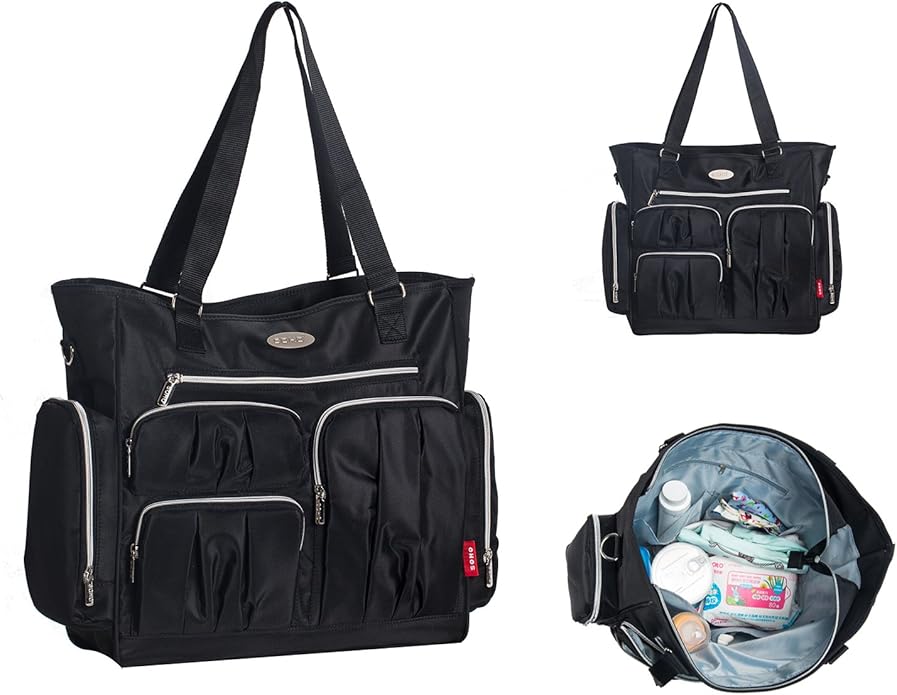 SoHo Times Square Diaper Bag Tote 8Pc Set